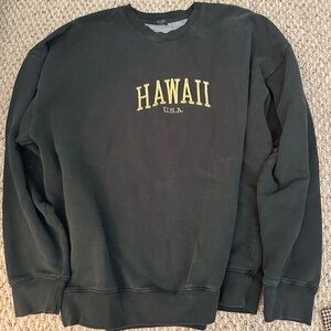 Dark green brandy Melville oversized embroidered sweatshirt